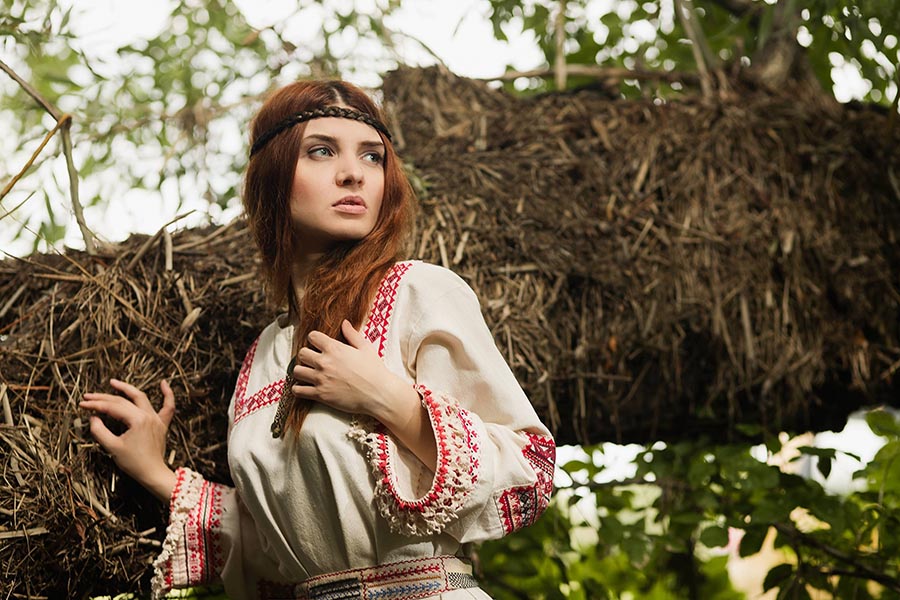 Women in Slavic costumes in Birmingham