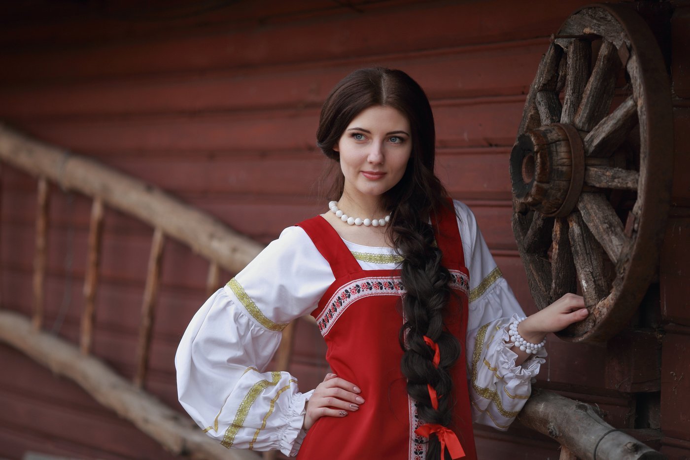 Girls in Slavic costumes in Birmingham